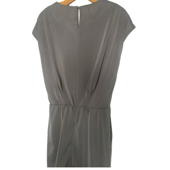 NWOT BLACK by Moussy Pintuck Boat Neck Cap Sleeve Mini Dress Khaki Sz 1 (US S) - Picture 3 of 14